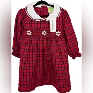 ✨ NWT Vintage-Inspired Red Plaid Holiday Dress – Size 24 Months / 30 lbs